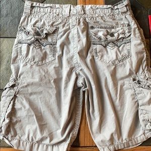 Affliction gray cargo shorts